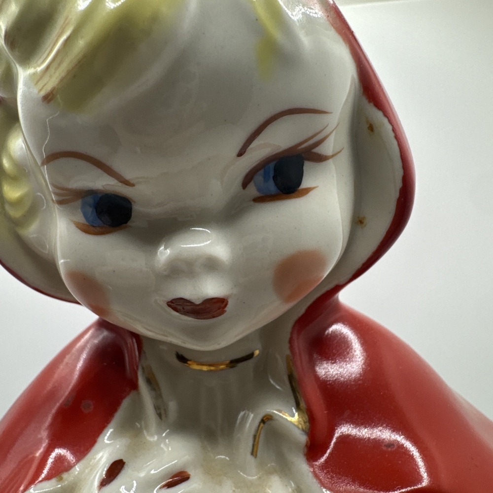 Vintage Hull Little Red Riding Hood Cookie Jar 1940's Pat. Des. No. 135889 USA - Picture 3 of 12